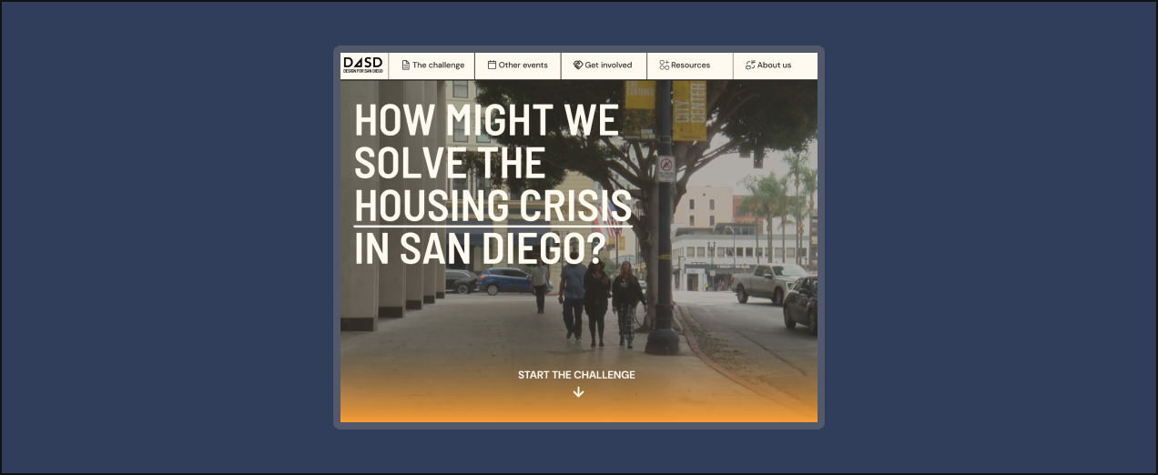 Design for San Diego website homepage picture